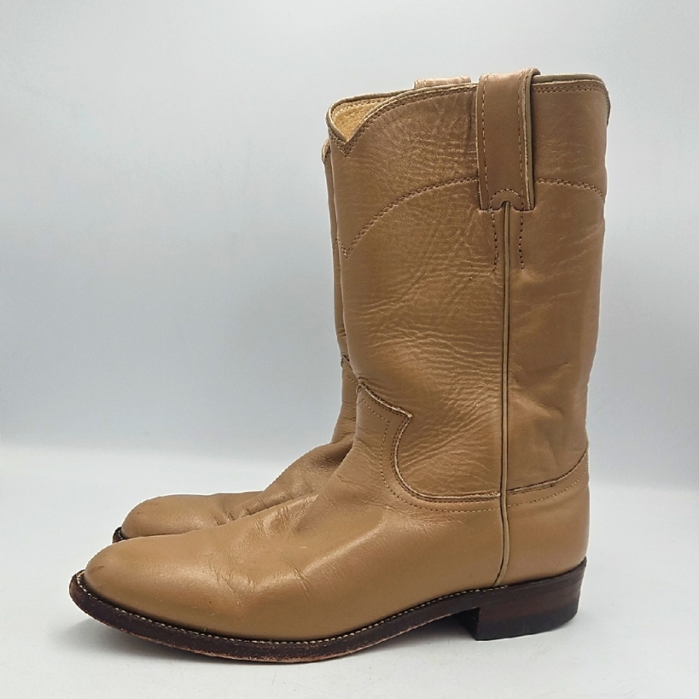 Justin Boots Tan Western Cowboy Boots Classic Design